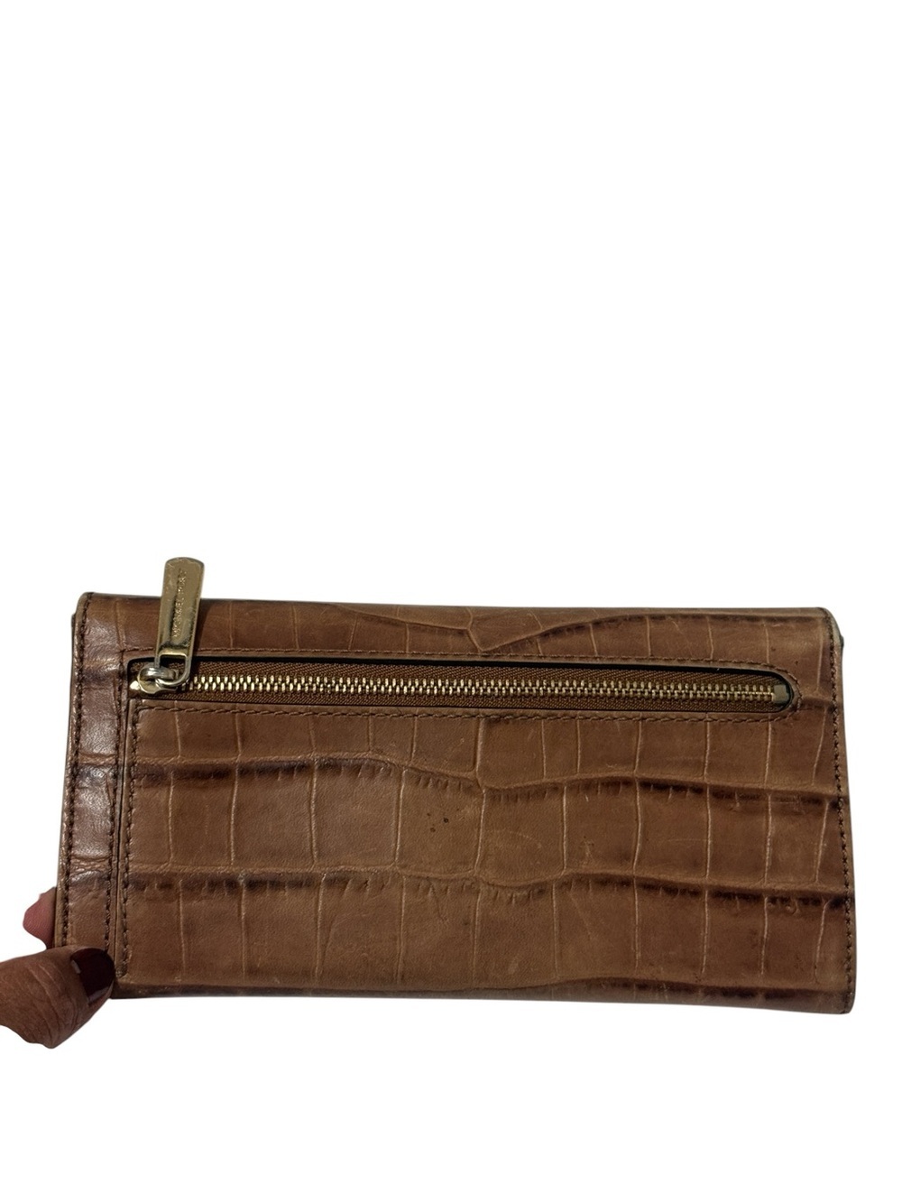 Michael Kors Brown Croc-Embossed Leather Wallet in good condition - Picture 6 of 16